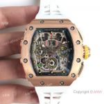 Swiss Grade Richard Mille RM11-03 Flyback Rose Gold Skeleton Watch White Rubber_th.jpg